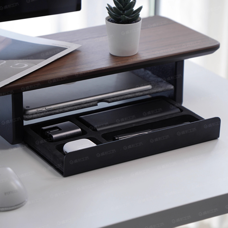 Desk Setup Ergonomic - Supporto per monitor Riser Cassetti portaoggetti