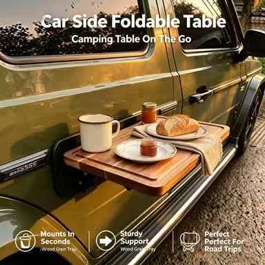 Desk Setup Table - Tavolo Pieghevole in Legno per Campeggio