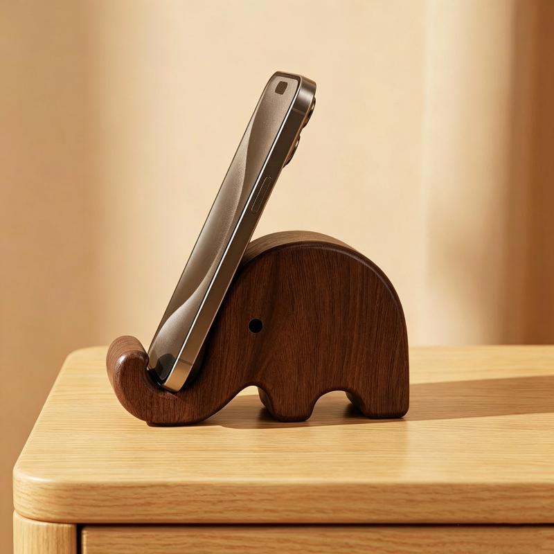 Desk Setup Wood - Supporto per Telefono in Legno Massello