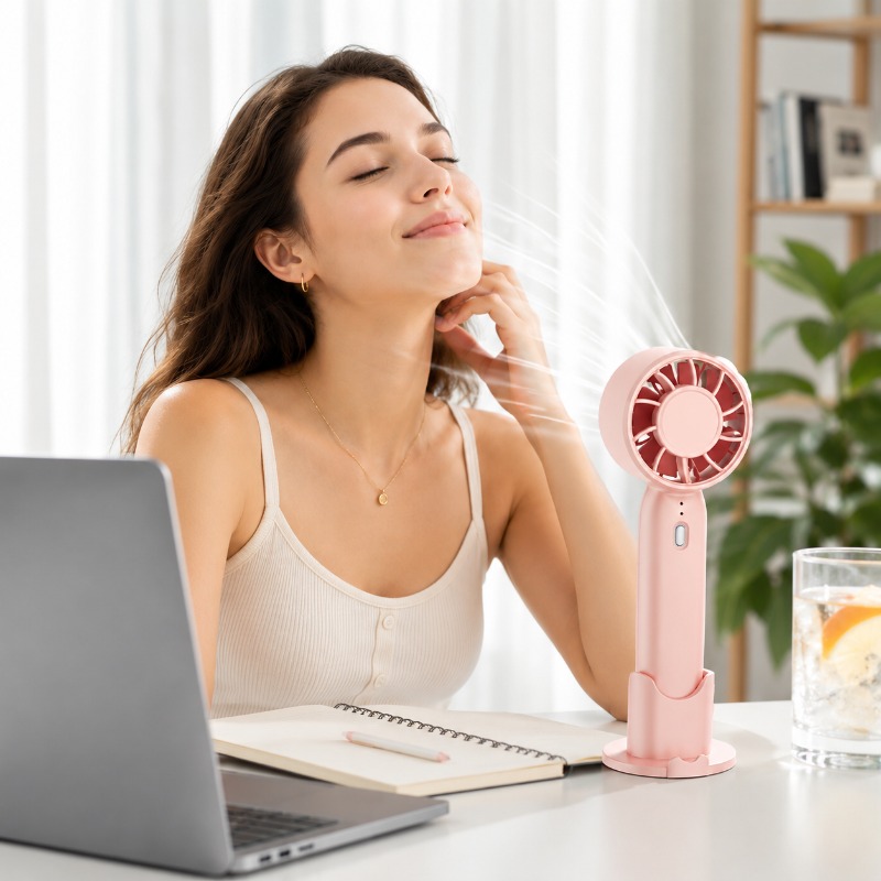 Fan Desk Small Usb - Ventilatore portatile USB ricaricabile, ventilatore da