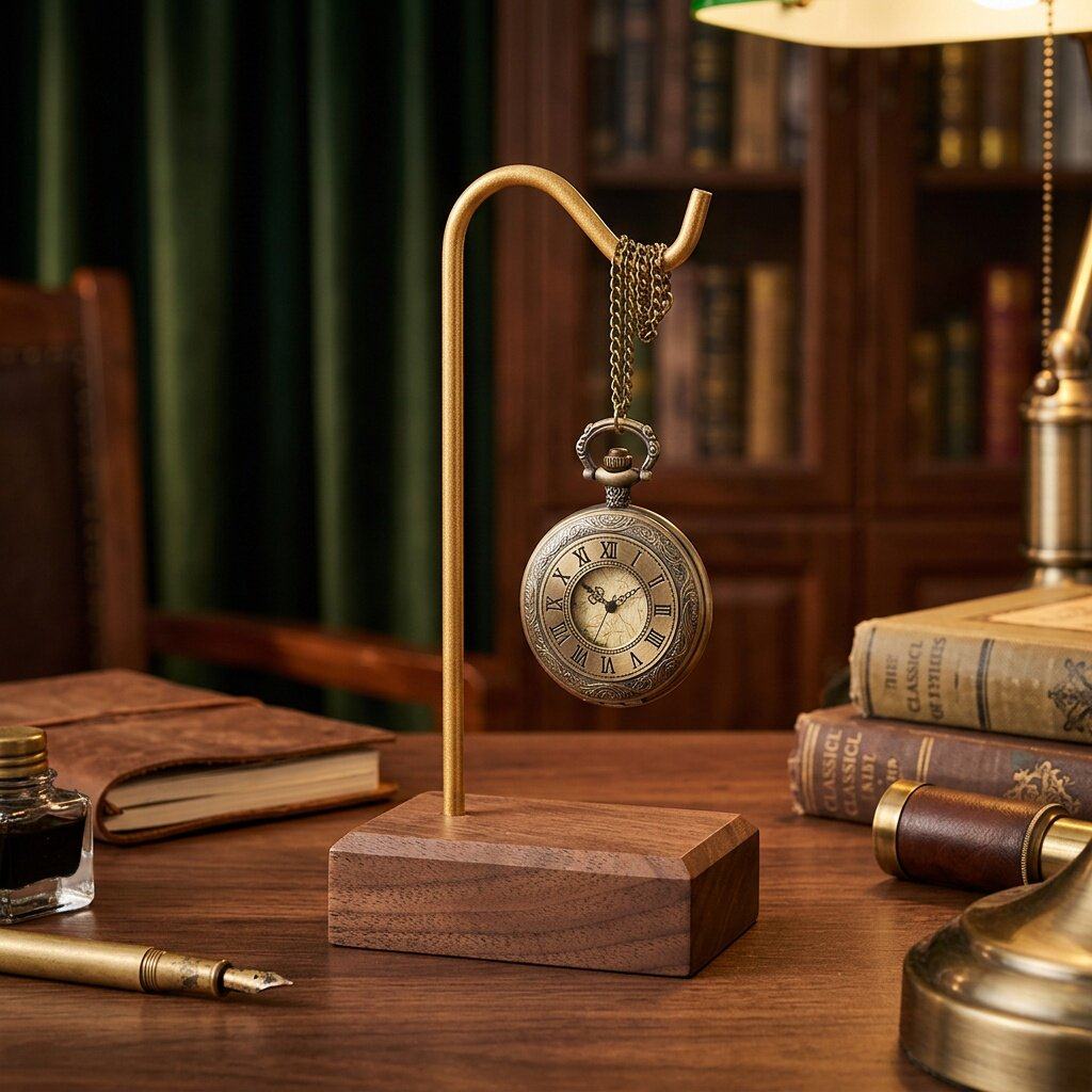 Desk Setup Wood - Espositore per orologi da tasca, supporto