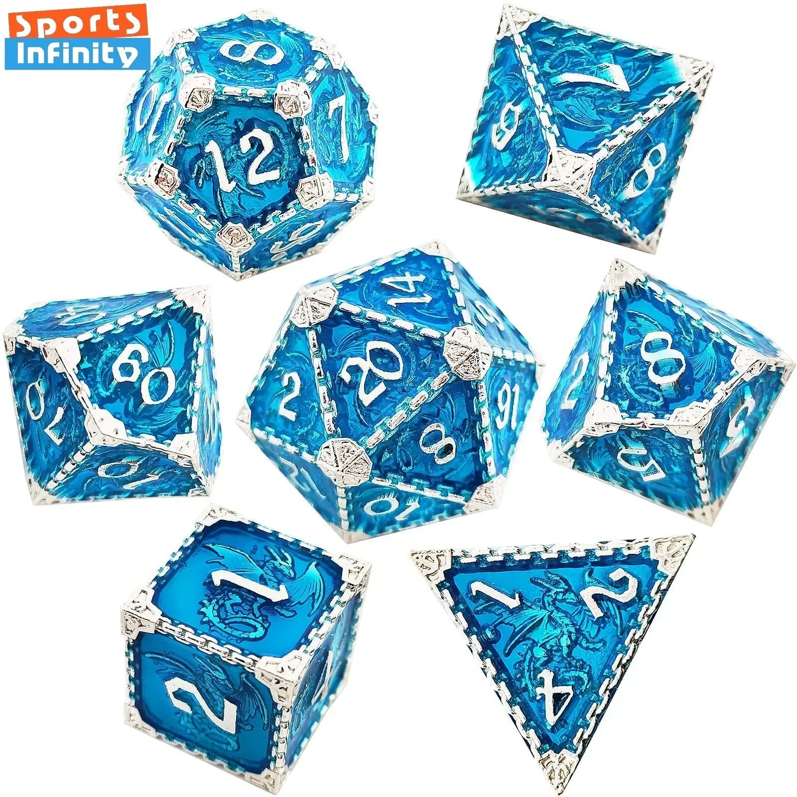 7 pezzi Set di dadi in metallo - Desk Setup Game recensione e prezzo