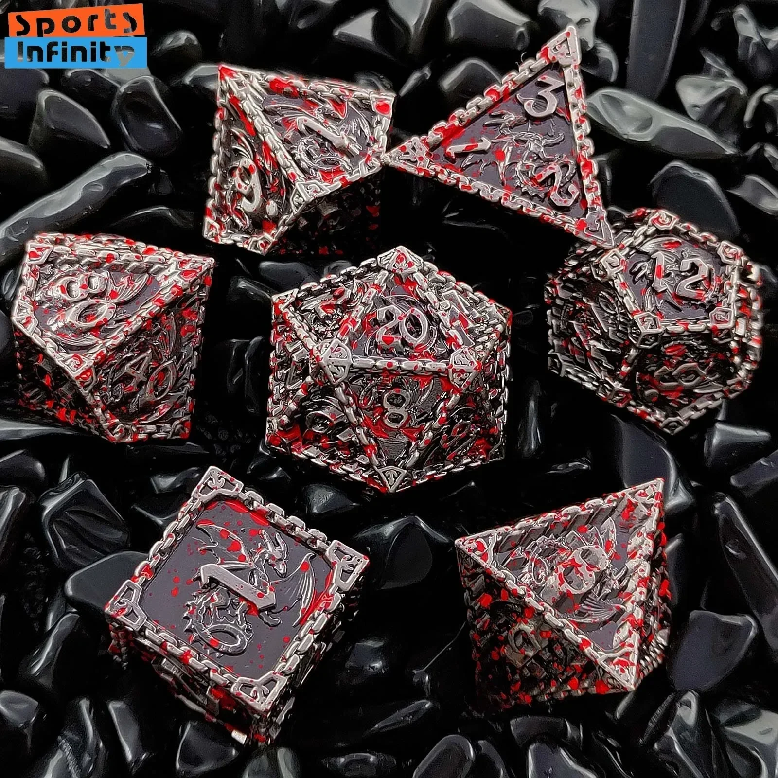 7 pezzi Set di dadi in metallo - Desk Setup Game recensione e prezzo