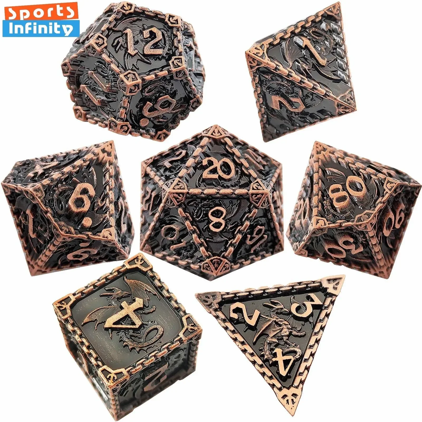 7 pezzi Set di dadi in metallo - Desk Setup Game recensione e prezzo
