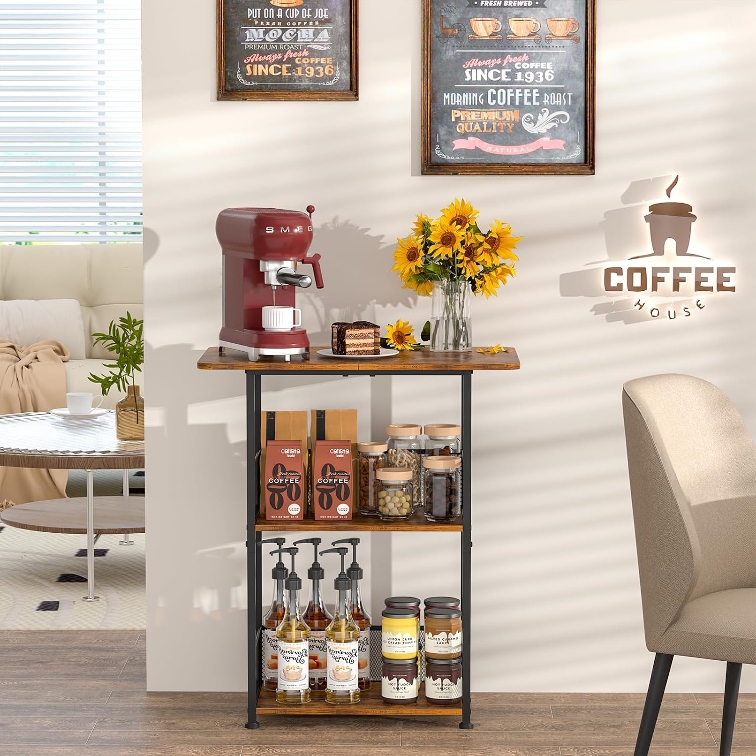 Mini Scaffale da Terra per Caf - Desk Setup Wood recensione e prezzo
