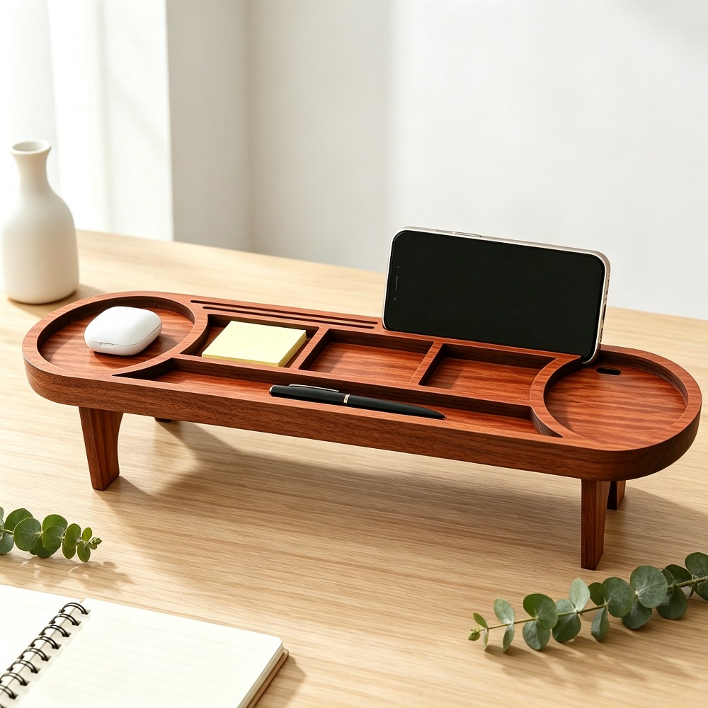 Organizer da Scrivania in Legn - Desk Setup Wood recensione e prezzo