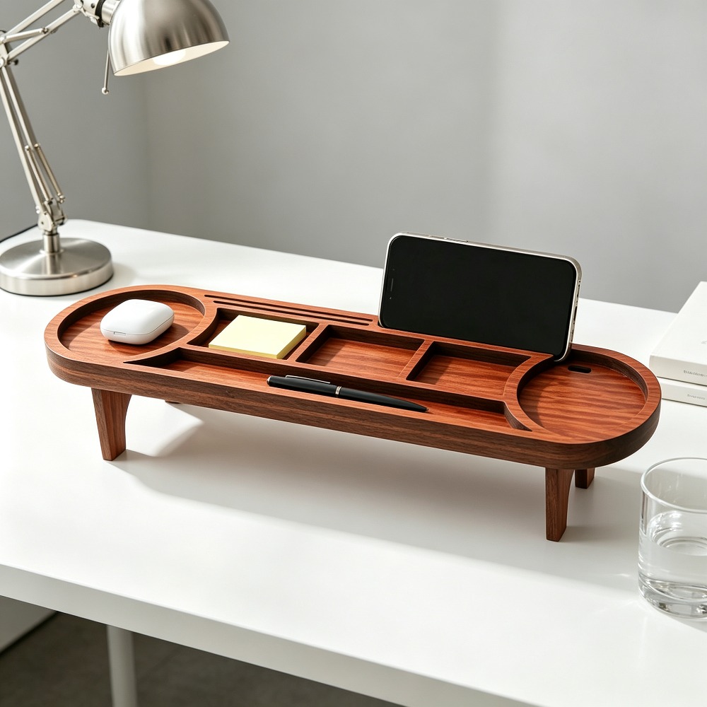 Organizer da Scrivania in Legn - Desk Setup Wood recensione e prezzo